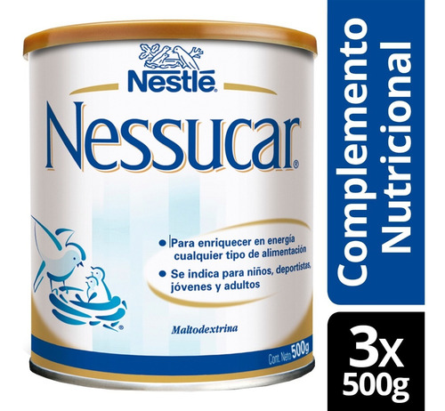 Imagen 1 de 1 de Complemento Nutricional Nessucar® 500g X3 Tarros