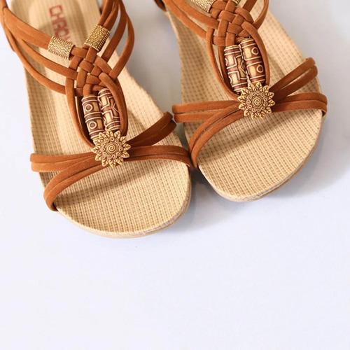 Sandalias Bohemio Planas Elegantes Y Casuales Con Forma H