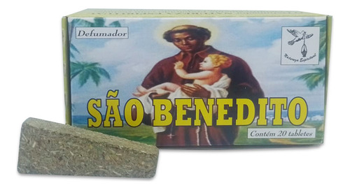 Tablete Natureza Espiritual São Benedito Fragrância Mil Flores Em Caixa X 20 Unidades 100g