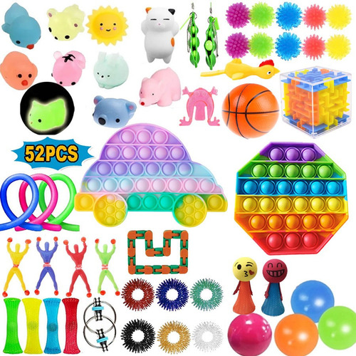 Kit De Juguetes Sensoriales Dimple Pop It Simple 52 Piezas B
