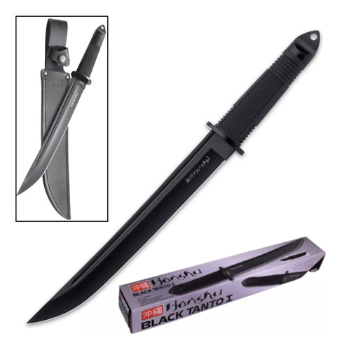 Cuchillo Katana Tanto Japonés Black Honshu Militar Full Tang