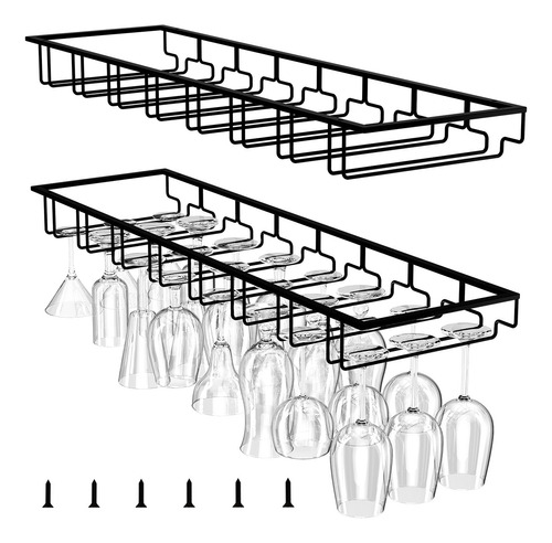 Estante Para Copas De Vino Debajo Del Gabinete 8 Filas