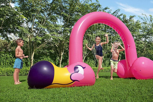 Imagen 7 de 9 de Regadera Aspersor Chorros De Agua Flamingo Inflable Jumbo