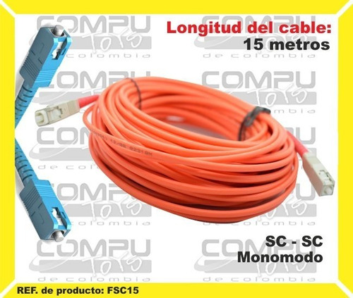 Cable De Fibra Optica Sc-sc 15 M Ref: Fsc15 Computoys Sas