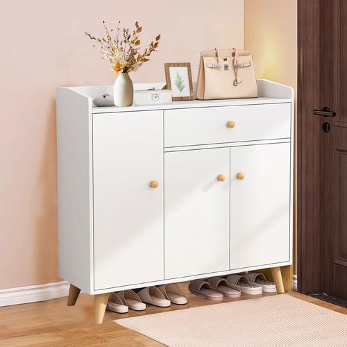 Zapatero Madera 3puertas + Cajón Antihumedad (blanco) Blanco