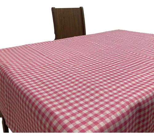 Toalha de Mesa Quadrada Xadrez Rosa 4 Lugares - 1,30 - 1,30