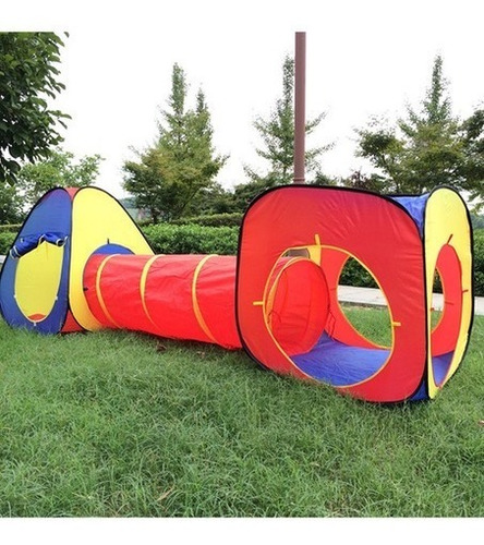 Imagen 3 de 9 de Carpa Infantil Doble Con Túnel Pelotero Regalo Tbx