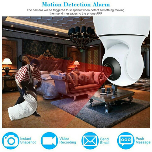 Camara De Seguridad Wifi Con Vision Nocturna Alarma Protege