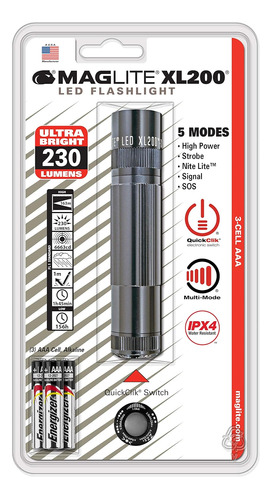 Linternas De Mano Maglite Xl200-s3096 Aluminio, Gris