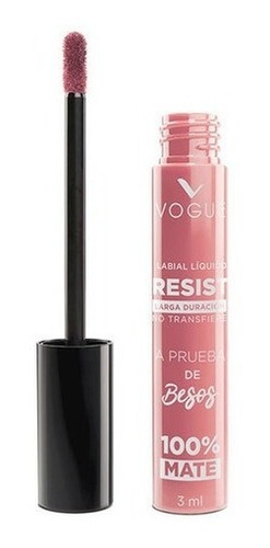 Labial Vogue Liquido Resist Larga Duracion A Prueba De Besos