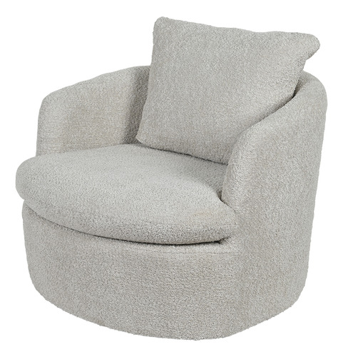 Sillón Ocasional Individual Diseño Moderno 1 Plaza Color Beige Diseño de la tela Bouclé