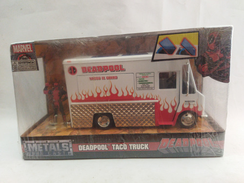 Jada Toy Metals Diecast 1:24 Deadpool Taco Truck Brand New 