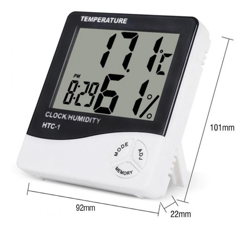 Higrometro Digital, Termómetro Reloj Temperatura, Humedad