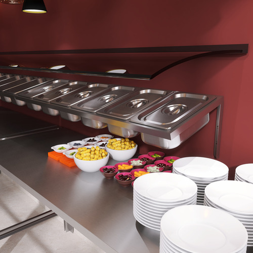 Condimentadora Com Tampa Inox De Mesa Pizzaria 6 Cubas