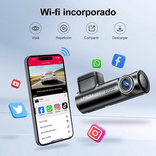 Dashcam Hp 2160p 150° 0.96' 4k Wifi6 Visión Noctur G-sensor