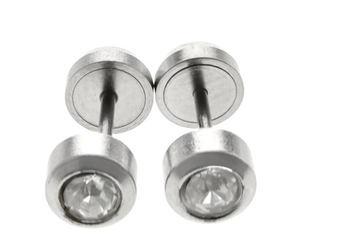Imagen 4 de 7 de Aritos Abridores Piedras Circulo 5mm Acero Quirurgico