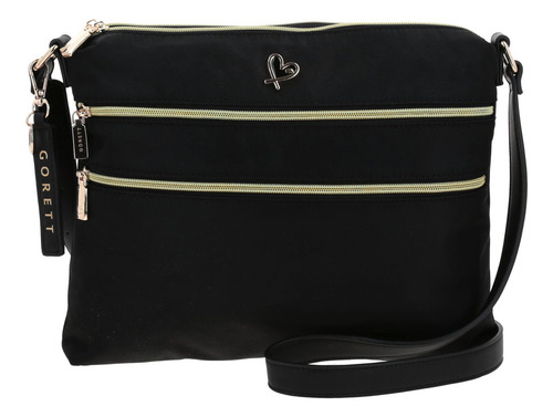 Bolso Gorétt Tipo Crossbody Textil Básico Gorétt Estela P25 Negro Lisa Oro Negro