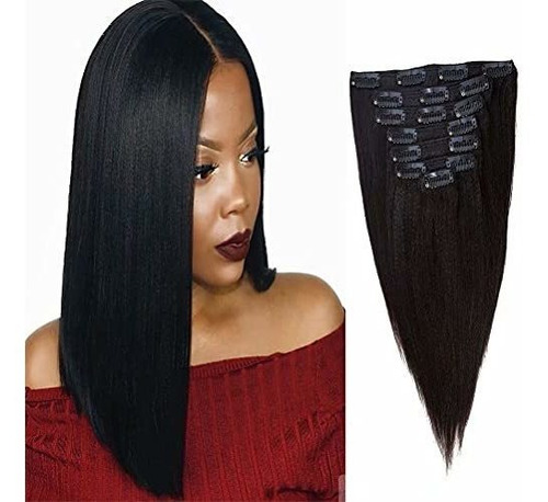 Clip Ins Yaki Extensión De Cabello Humano Herchuse K26ff