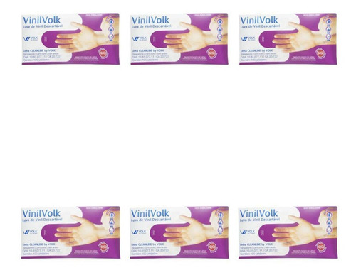 Imagem 1 de 1 de Volk Luvas P/ Proceds Vinil Trasp S/amido G C/100 (kit C/06)