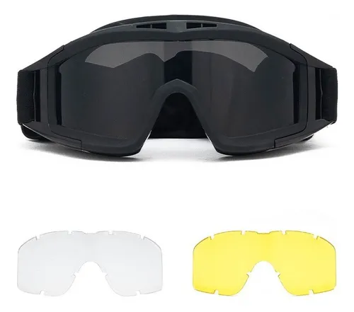 Gafas Tácticas Goggle Militares Careta Gafas Con 3 Lentes