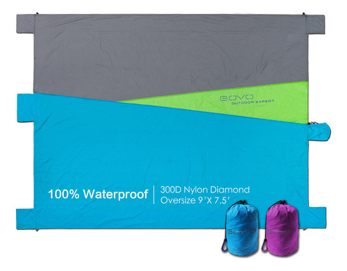 Beach Blanket Picnic Mat Waterproof Oversize 9'x7.5' Build 6