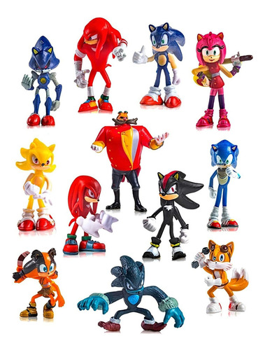 10086 Set 12 Figuras De Sonic The Hedgehog.