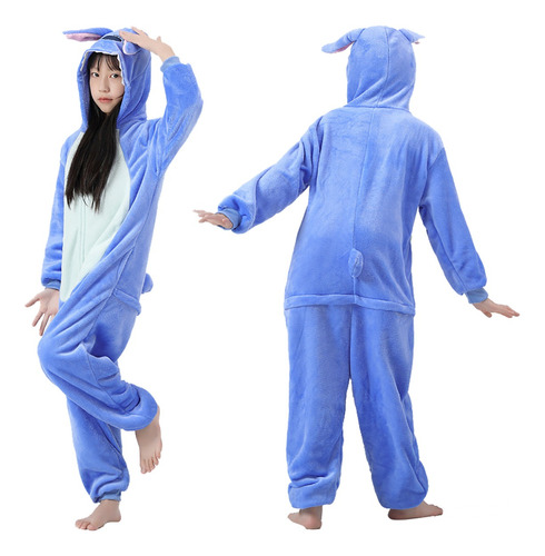 Pijama Mameluco Kawai Disfraz Cosplay Stitch Niños Homewear