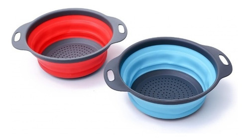 Colador Escurridor Silicona Redondo Plegable Cocina Bz3 Color Rojo