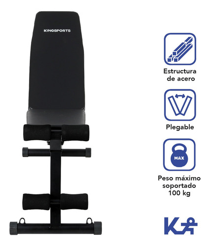 Banco Para Pesas Plegable Inclinado Entrenamiento Fitnness