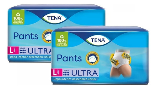 Pañal Tena Pants Ultra Large 20 Un Pack X2