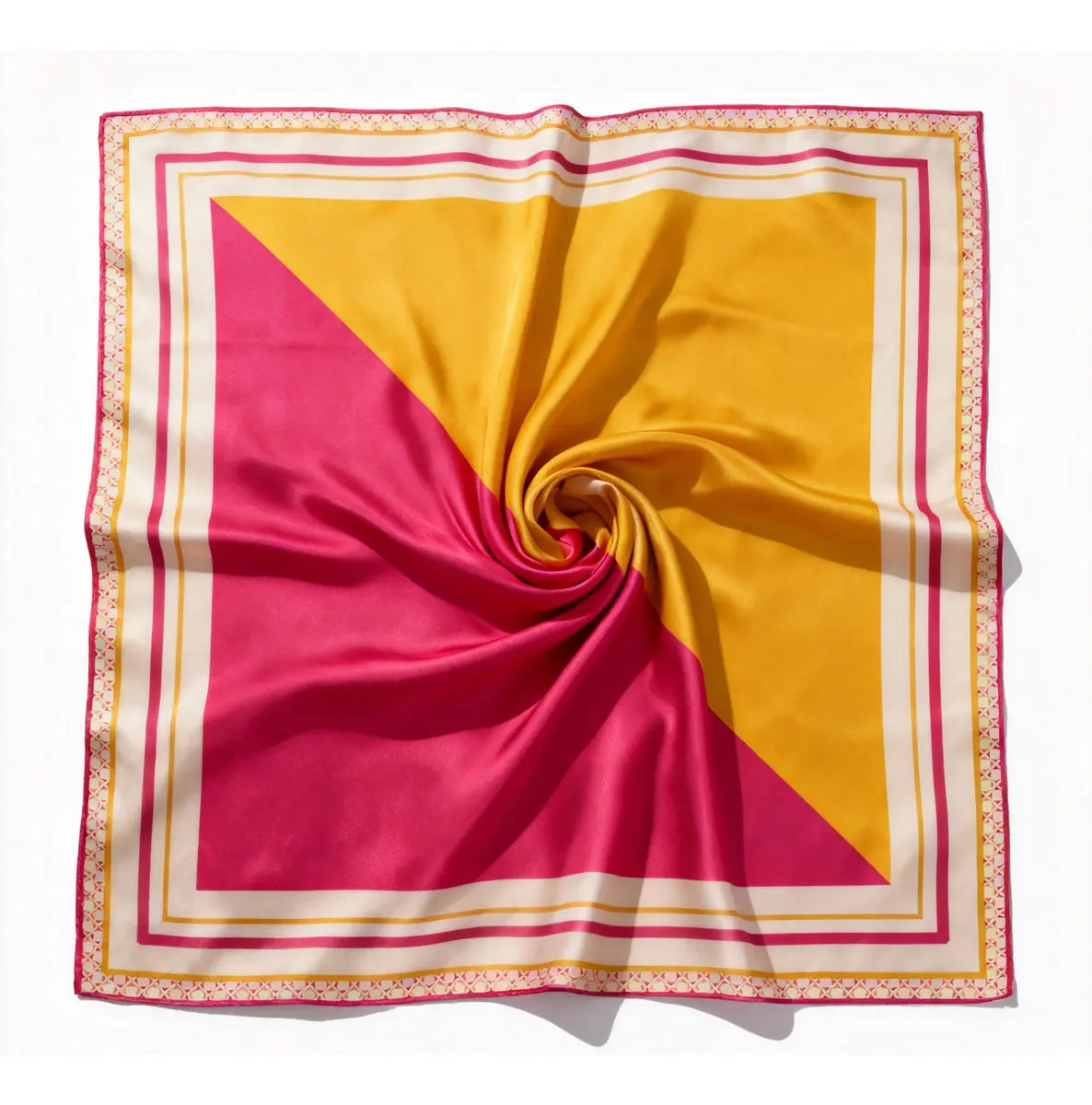 Lenço Feminino 90x90 Cetim Grande Para Cabelo Pescoço Bolsa Multicolorido Vibrante 90x90