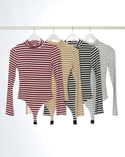 Remera Body Younica Manga Larga De Morley Viscosa Rayas