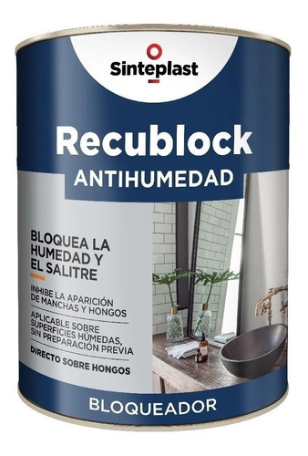 Recublock Antihumedad Sinteplast 1lts Recuplast Blanco Latex