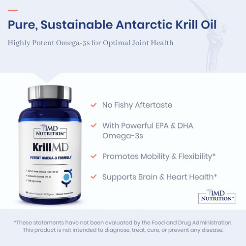 1md Nutrition Krillmd - Antarctic Krill Oil Omega 3 Suppl...