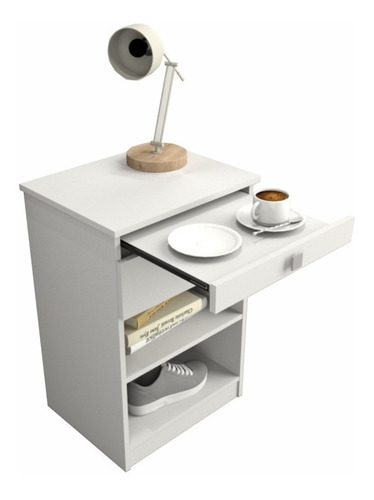 Mesa De Luz Con Desayunador + Cajón + Estante Tables 6430
