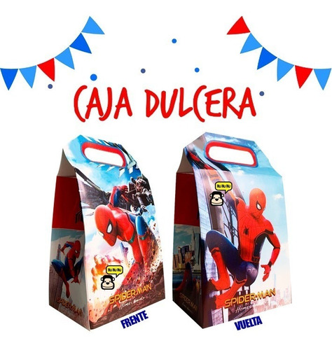 Spiderman Hombre Araña 50 Dulceros Caja Dulcera Bolo 