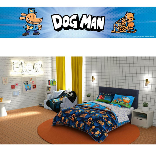 Juego De Ropa De Cama Franco Dog Man 7 Piezas Microfibra