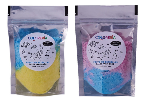 Polvo Estrellas Coloreria Sales Bomba Baño Tienda Pepino