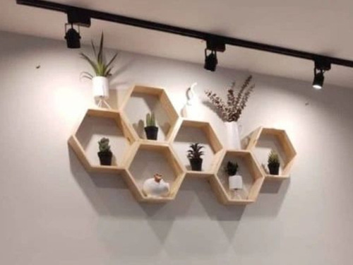 Set X 6 Repisas Hexagonales Deco Panal Color Personalizado 