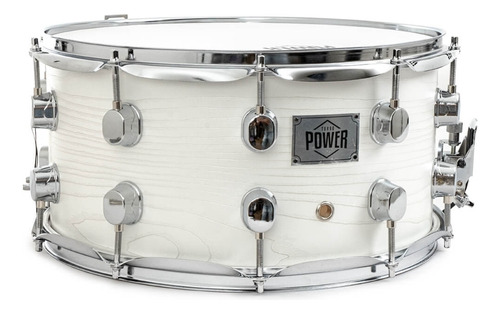 Caixa Para Bateria Madeira Turbo Power 14x7 - 10 Afinações Casco Branco