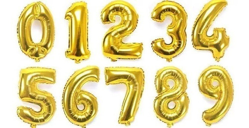 Globos Metalizados, Letras Y Números 46 Cm
