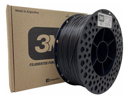 3n3 pla filamento 1.75mm 1kg macrotec color negro