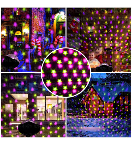Imagen 4 de 10 de Laser Led Proyector Jardin Snow Lamp Rosa Amarillo Navidad