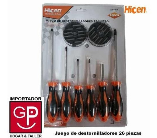Juego De Destornilladores 26 Pz Hicen G P