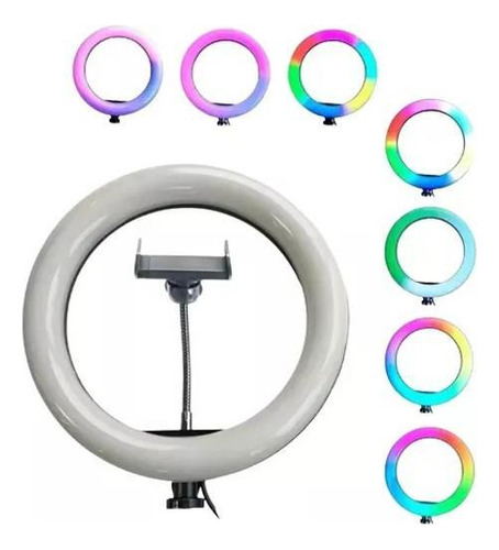 Ring Light Led Rgb Colorido 20 Centimetros+mini Tripe