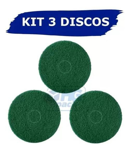 3 Disco Limpeza Verde 410mm Enceradeira Scotch-brite 3m