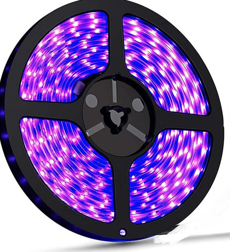 Cinta Led 1 Metro Ultravioleta Negra  Uv Autoadhesiva 60 L/m