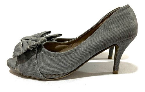 Zapato 100% Tela Marca Marquis N*38 Gris Usado 