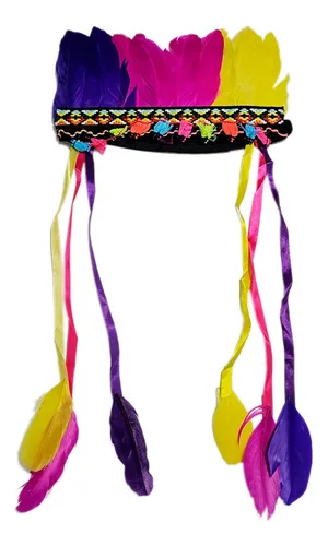 Penacho Indio Plumas Diadema Sombrero Disfraz India