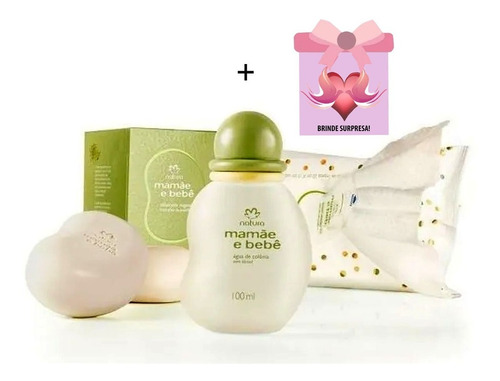 Kit Mamãe Bebê Natura -colônia 100ml+sabonete+lenços+brinde